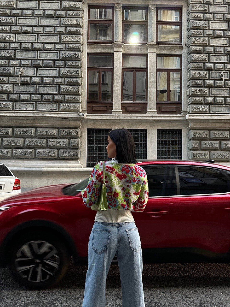 Patterned Design Knit Cardigan