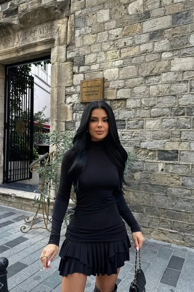 Black Mary Long Sleeve Dress