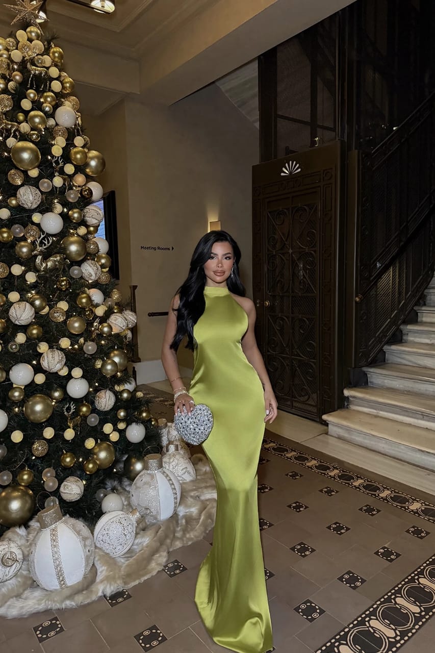 Green Basic Long Dress