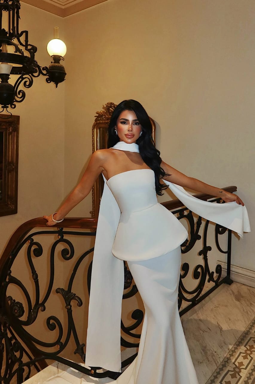 White Benedita Long Scarf Dress