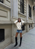 Zippered Knitted Cardigan