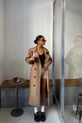 Coffee Sleeves Belted Trench Coat