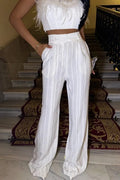 White Stone Detail Pants