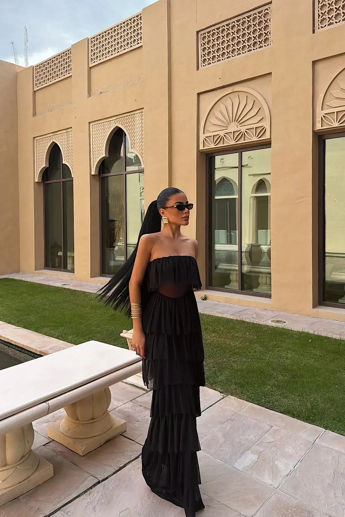 Black Strapless Long Dress