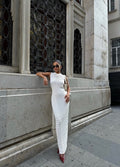Ivory Crochet Mermaid Maxi Dress