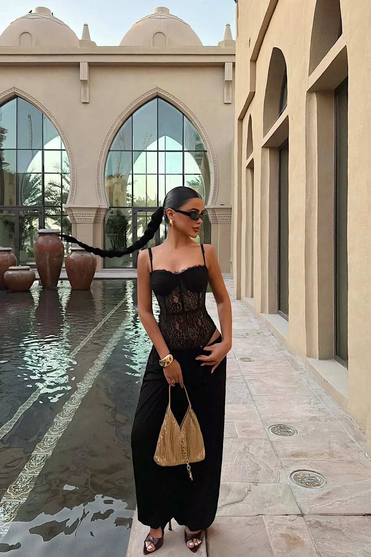 Black Brigitta Lace Bodysuit