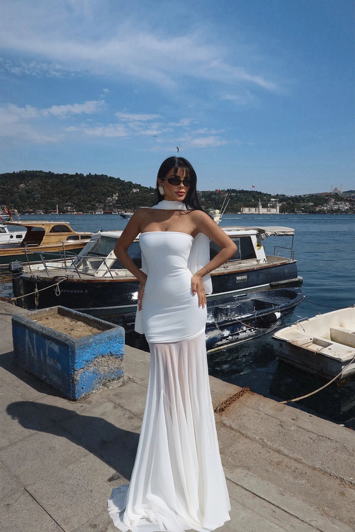 White Tulle Long Dress