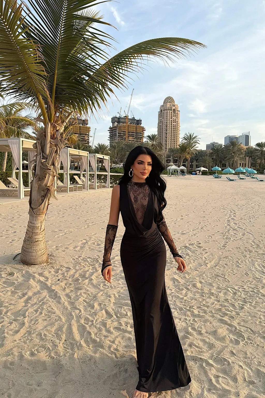 Black Lace Detail Dress