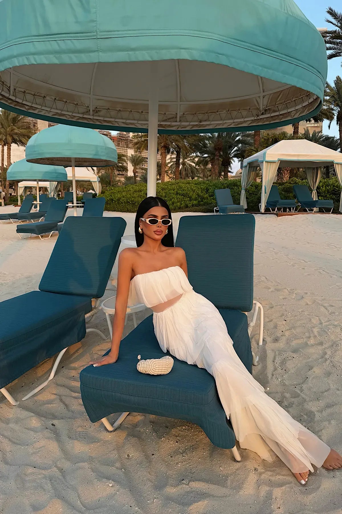 White Strapless Long Dress