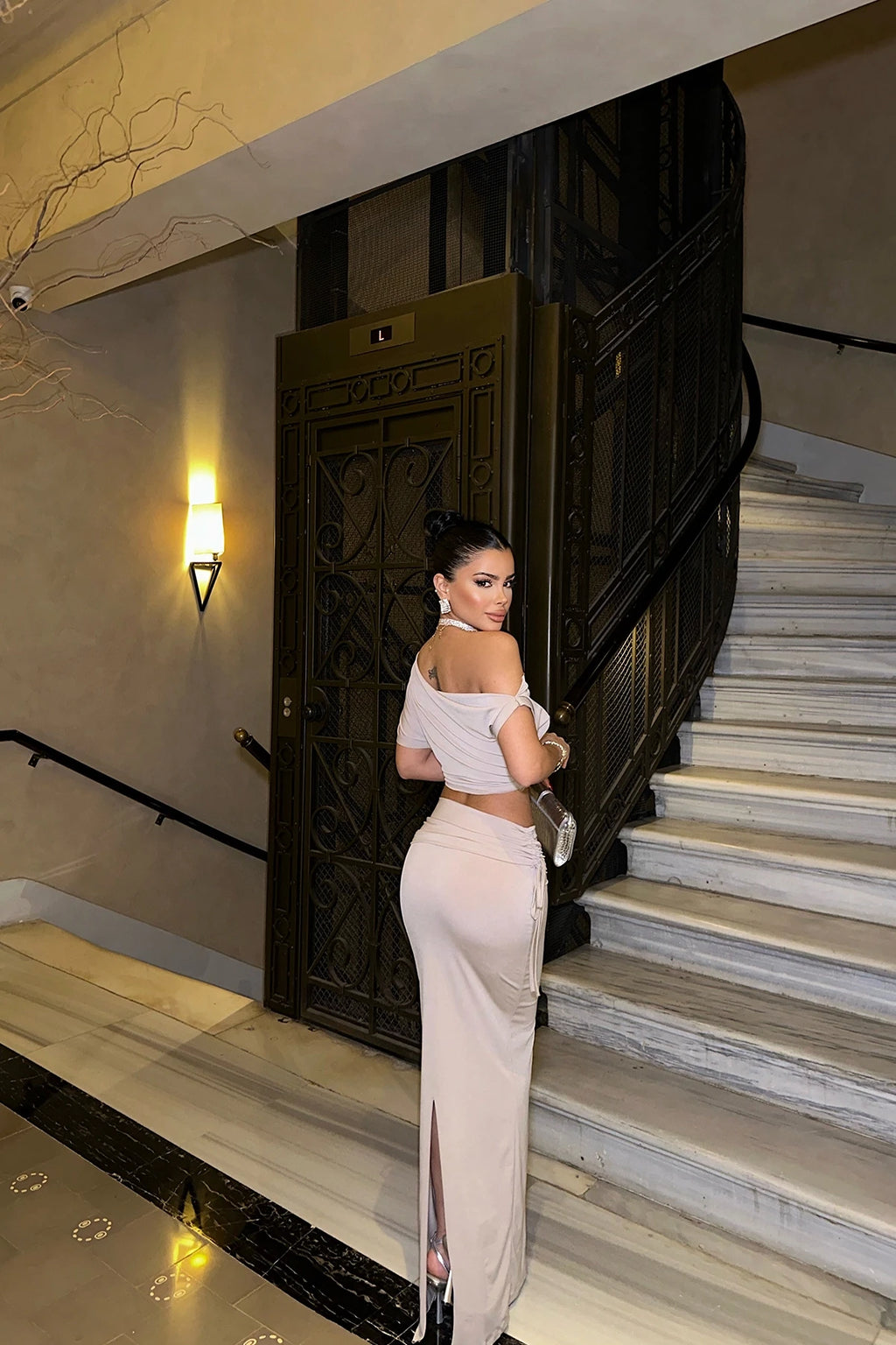 Cream Skirt Suit
