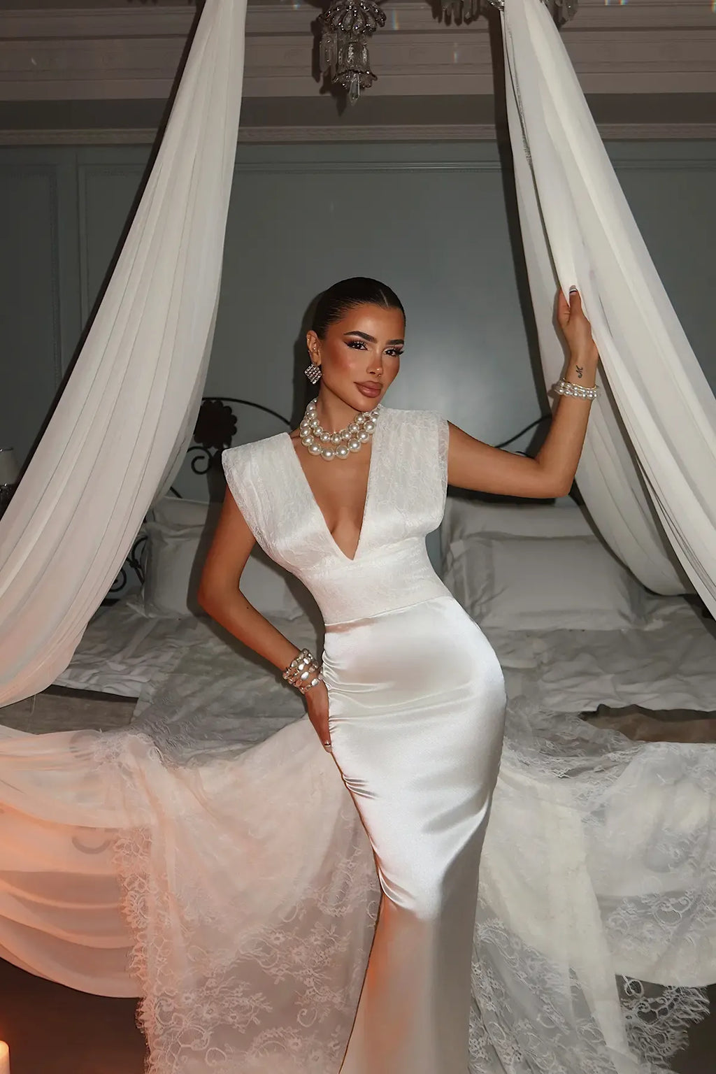 White Basic Long Dress