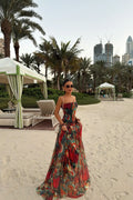 Batik Pattern Strappy Long Dress