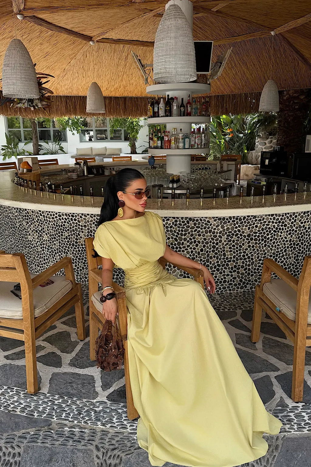 Yellow Gathered Detail Dress