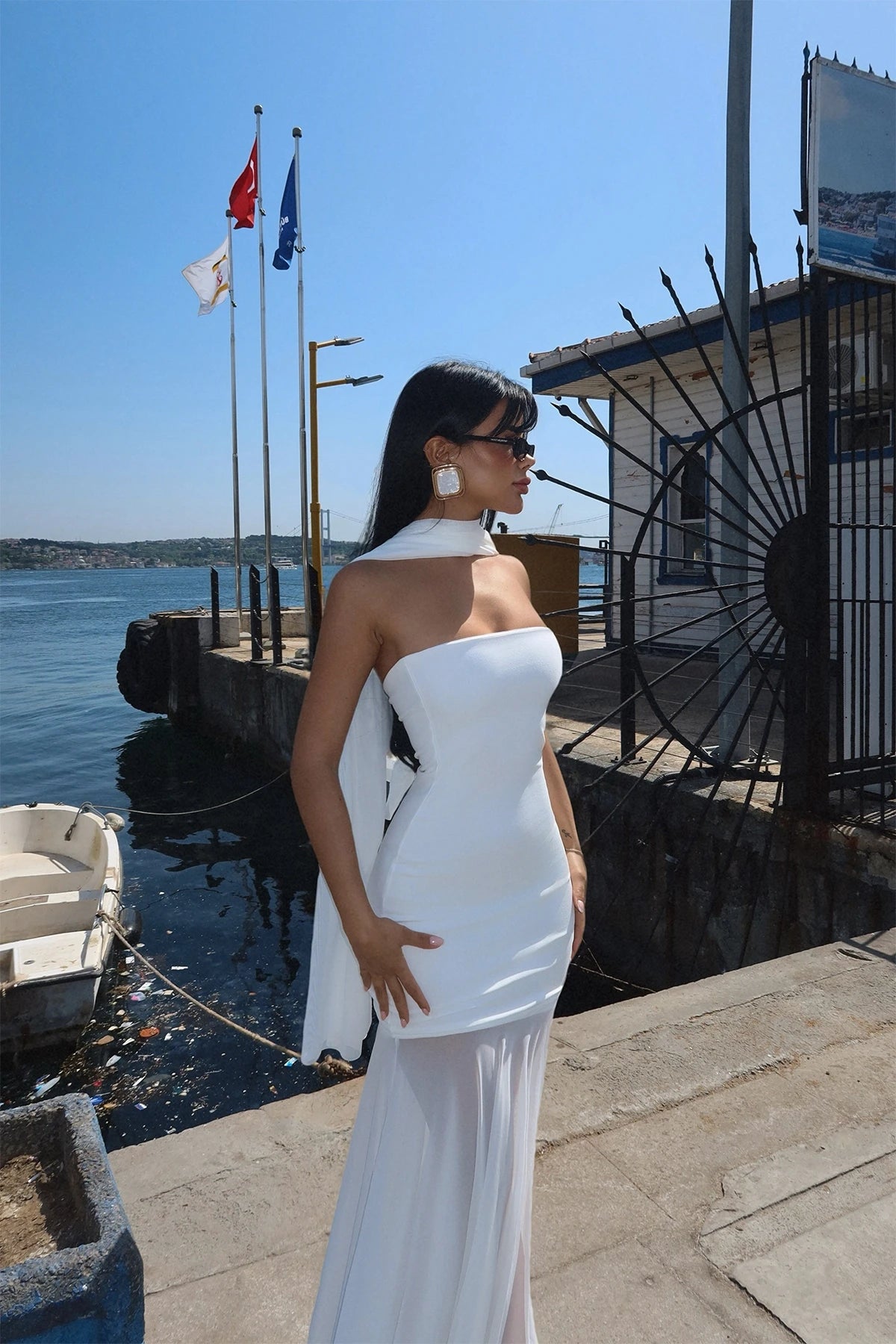 White Tulle Long Dress