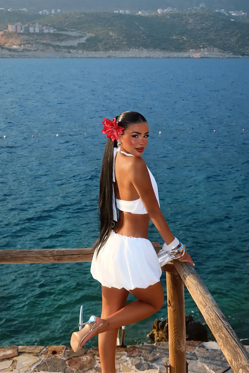 White Shorts Set
