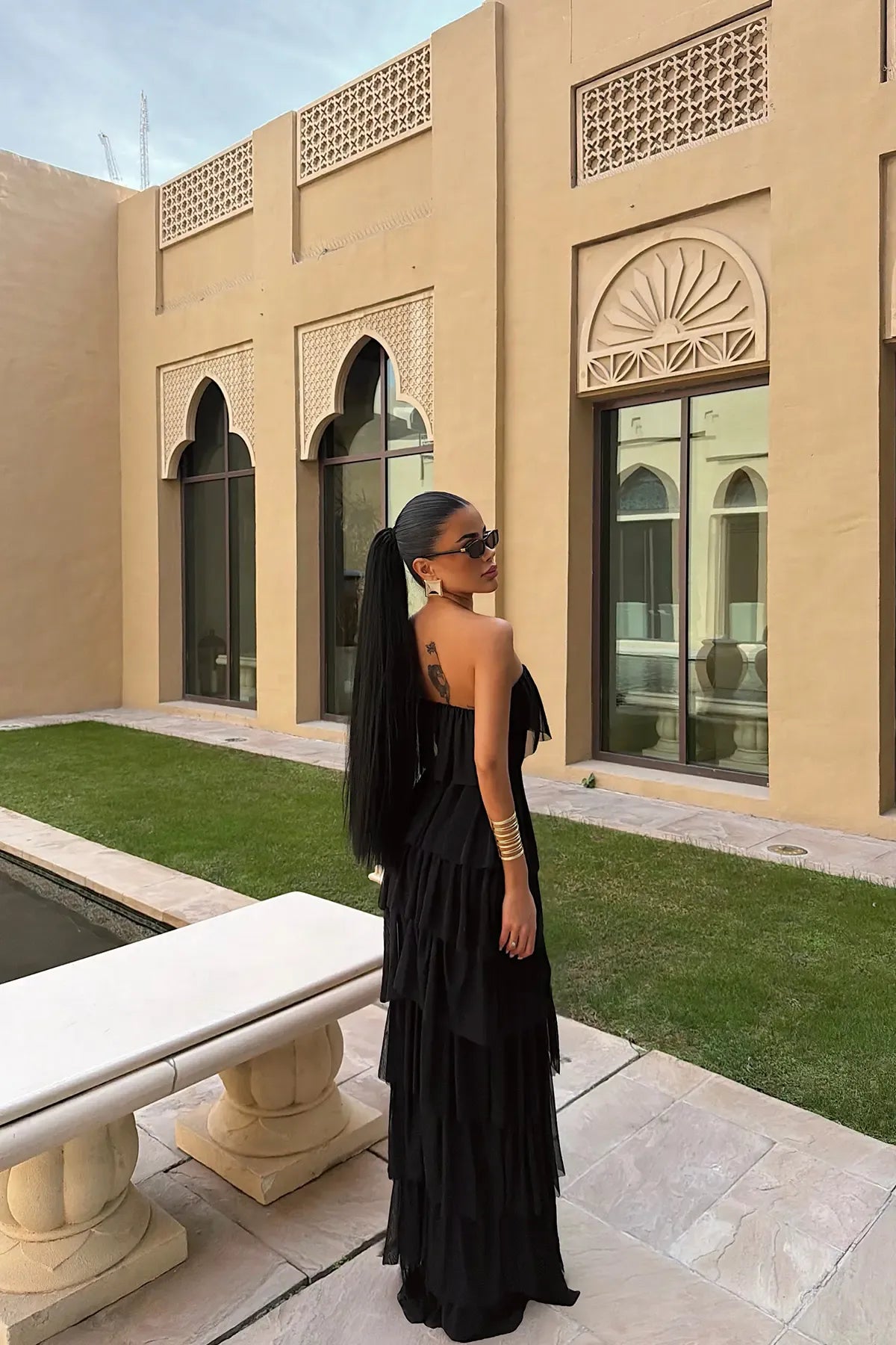 Black Strapless Long Dress