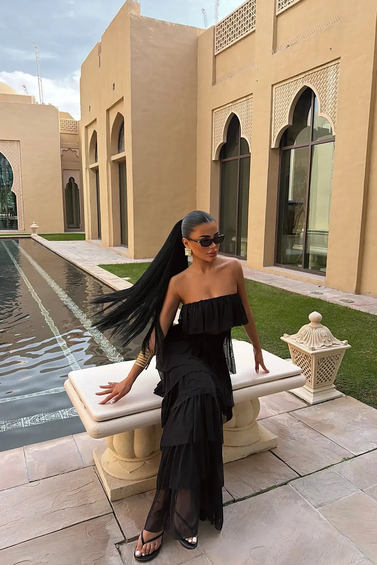 Black Strapless Long Dress