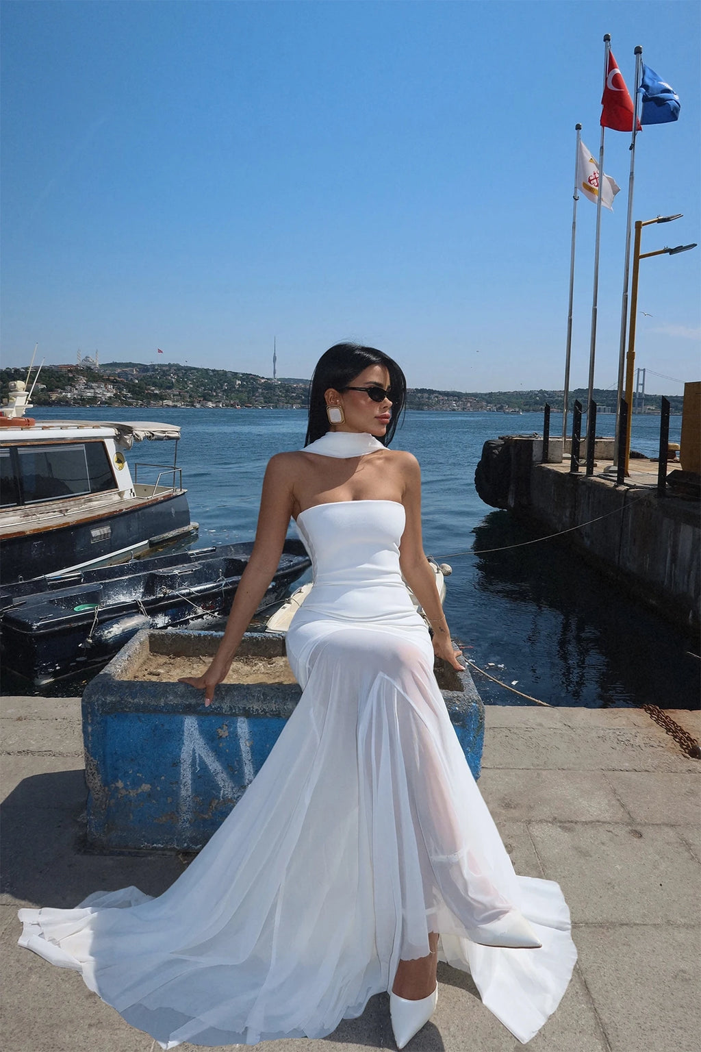 White Tulle Long Dress