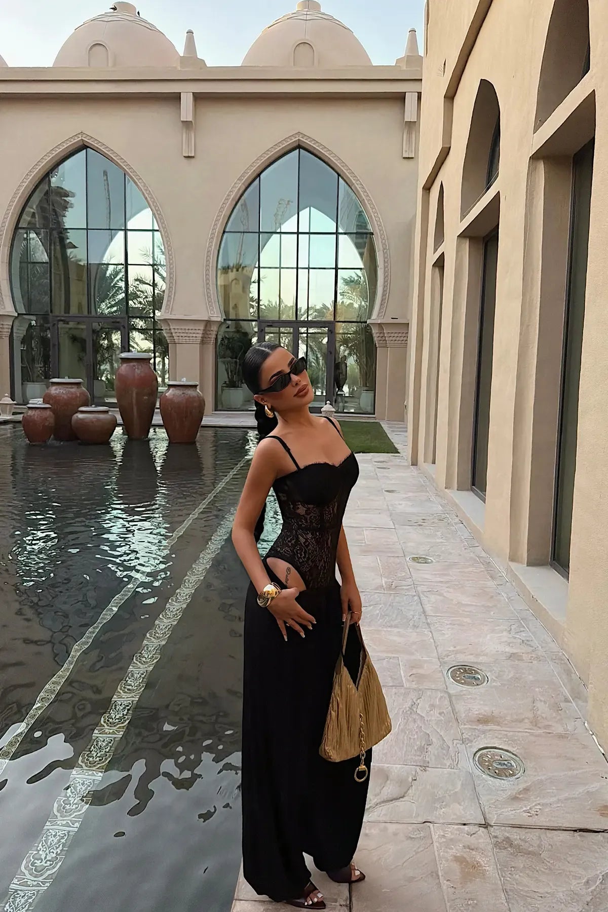 Black Brigitta Lace Bodysuit