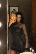 Black Sheer Midi Dress