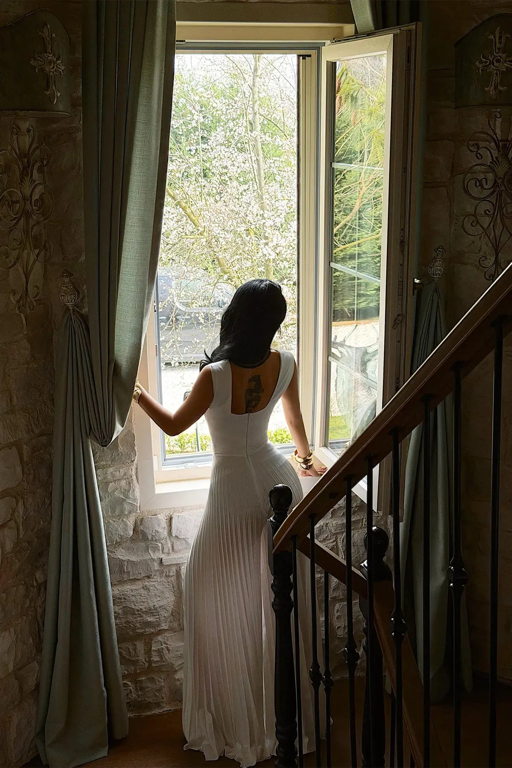 White Window Detail Jumpsuit
