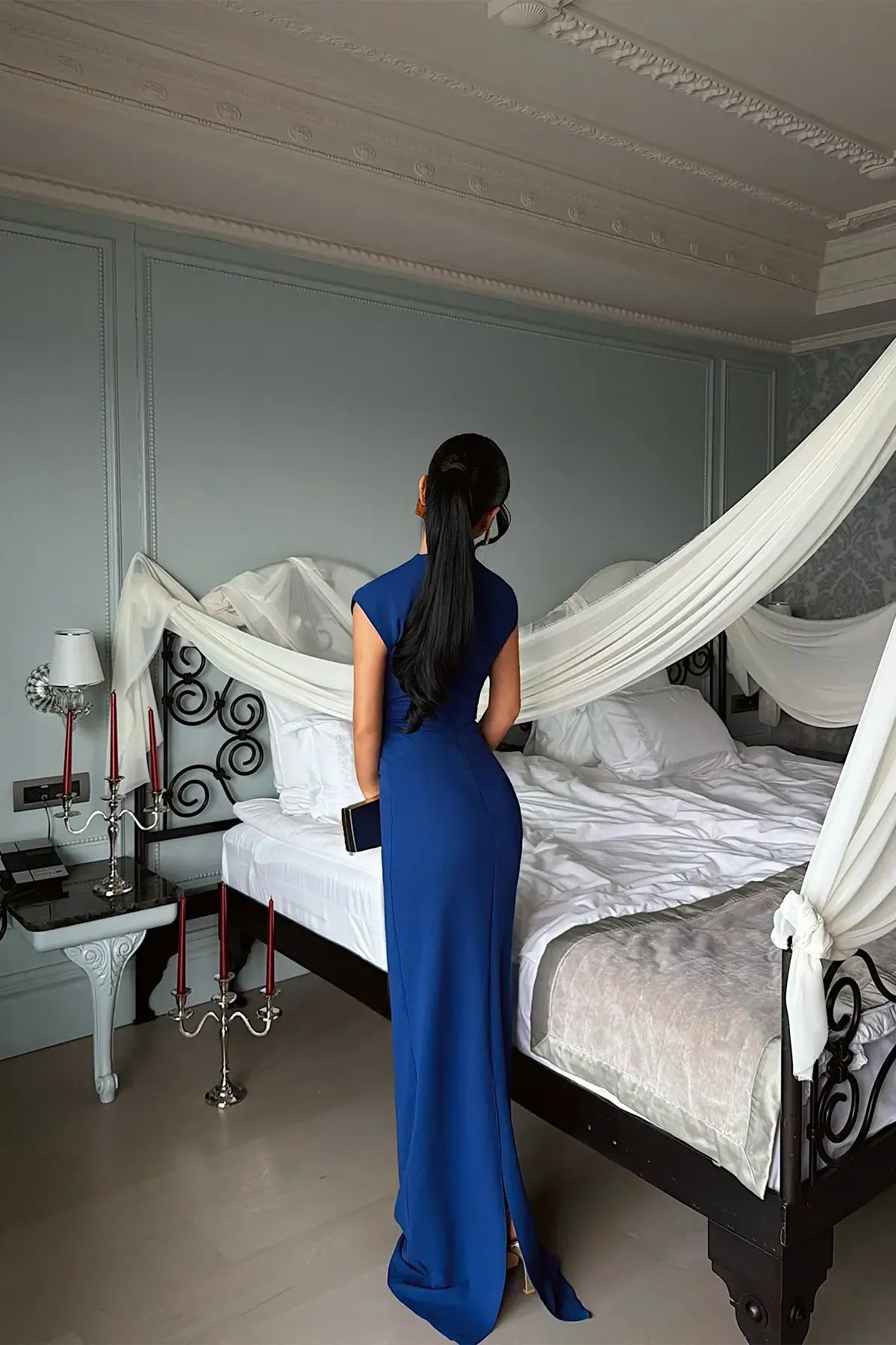 Navy Blue Midi Dress