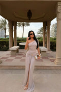 Mink Nicolette Long Slit Dress