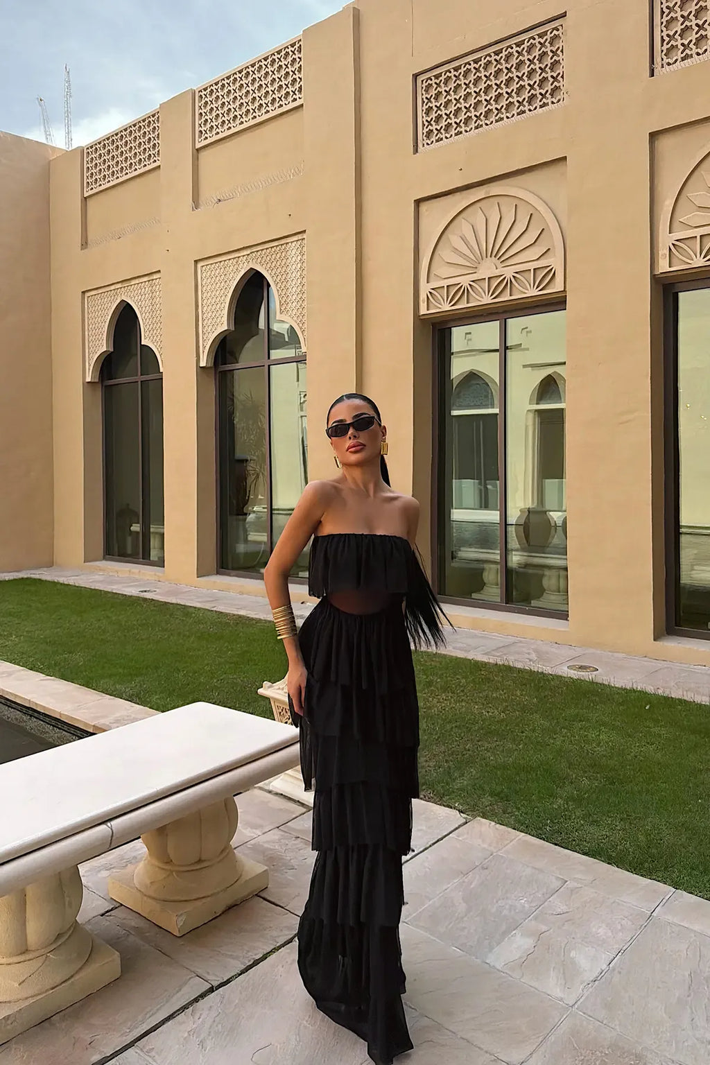 Black Strapless Long Dress