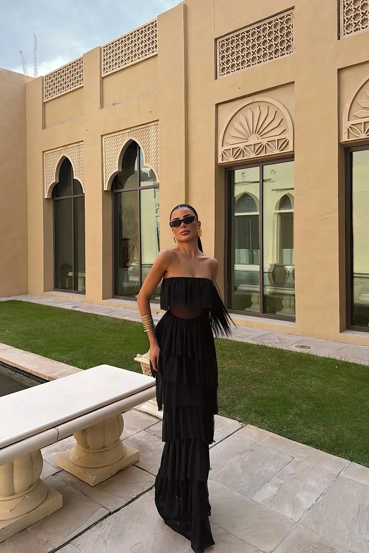 Black Strapless Long Dress