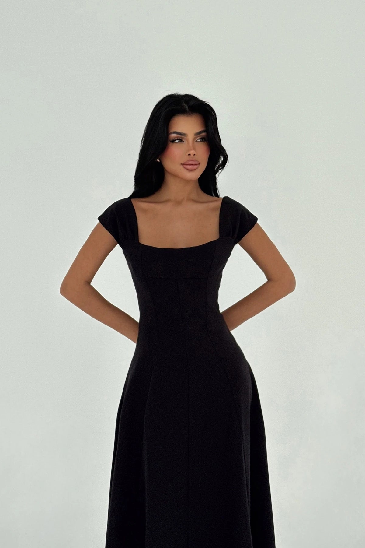 Black Strap Long Dress