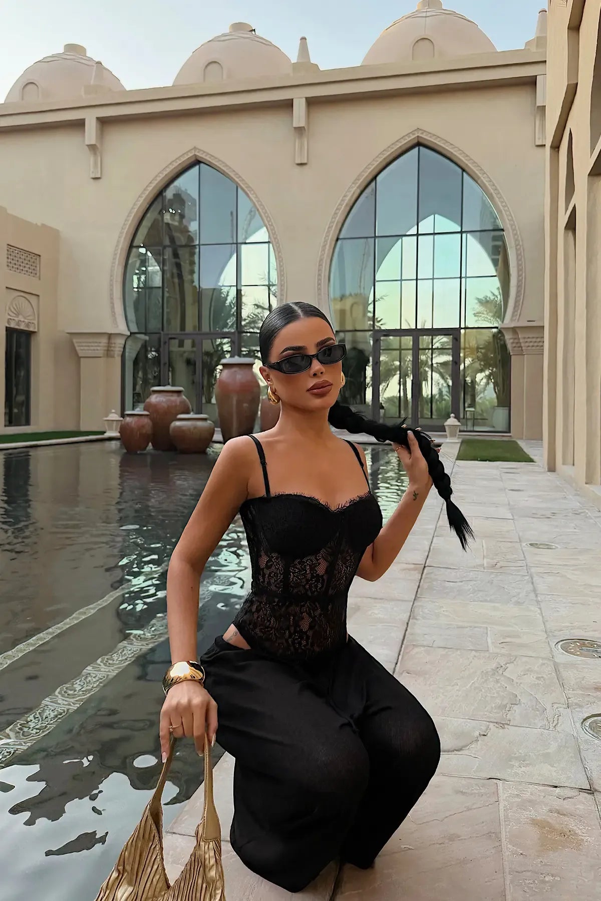 Black Brigitta Lace Bodysuit