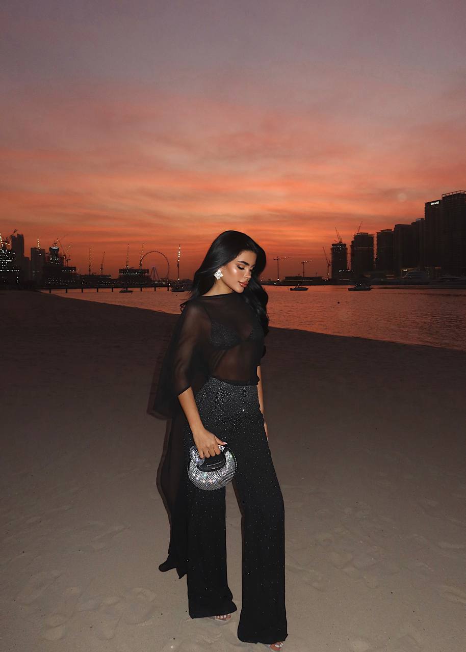 Black Shynix Embellished Trousers