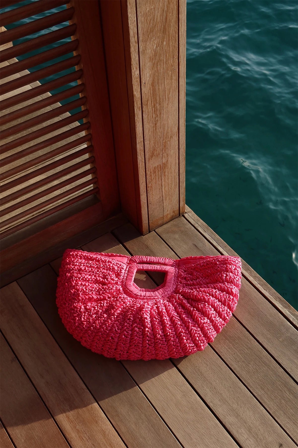 Fuchsia Straw Bag