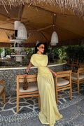 Yellow Gathered Detail Dress
