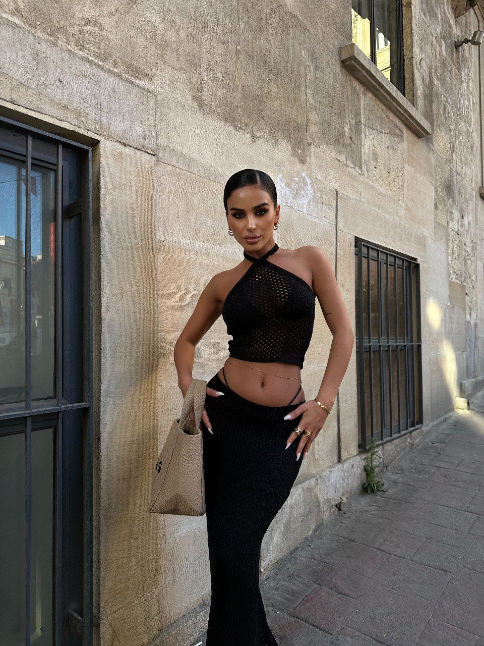Midnight Crochet Halter Co-Ord Set