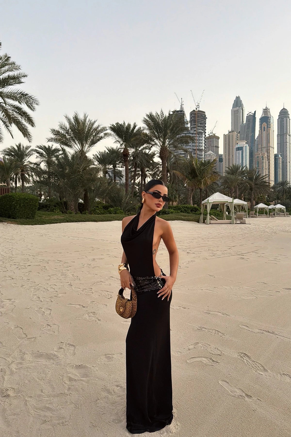 Black Long Backless Dress