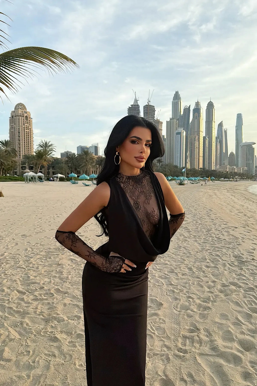 Black Lace Detail Dress