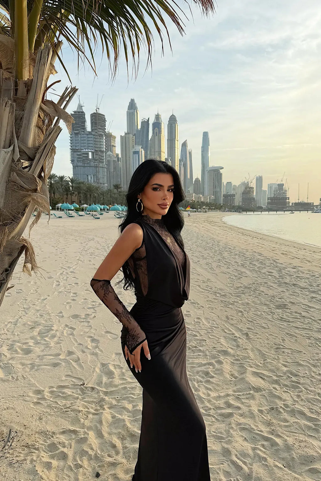 Black Lace Detail Dress