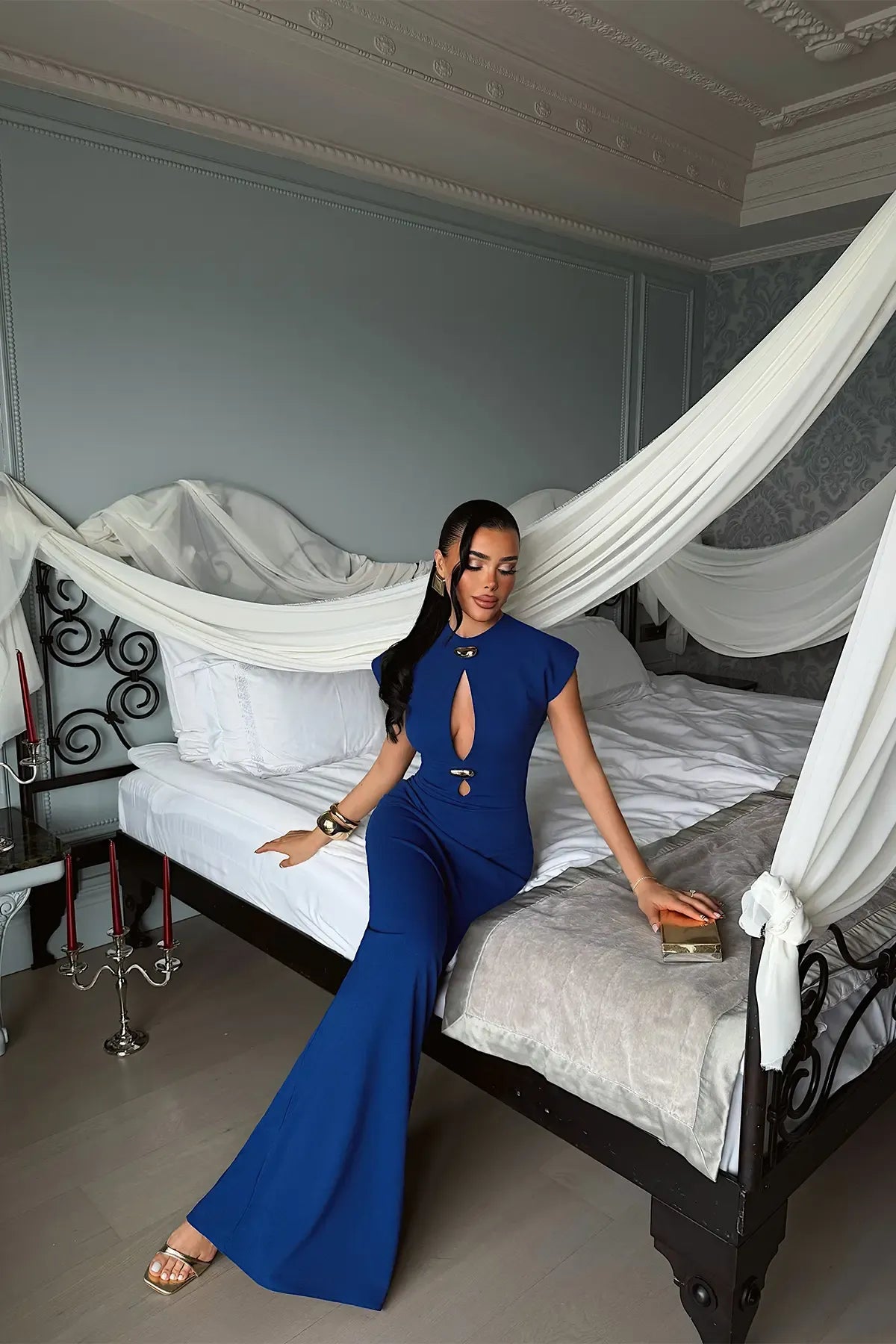 Navy Blue Midi Dress