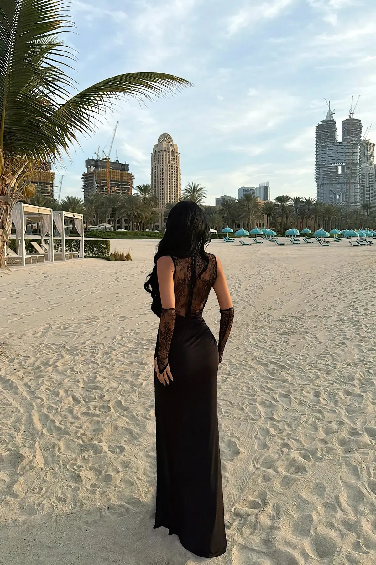 Black Lace Detail Dress