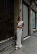 Ivory One-Shoulder Crochet Co-Ord Set