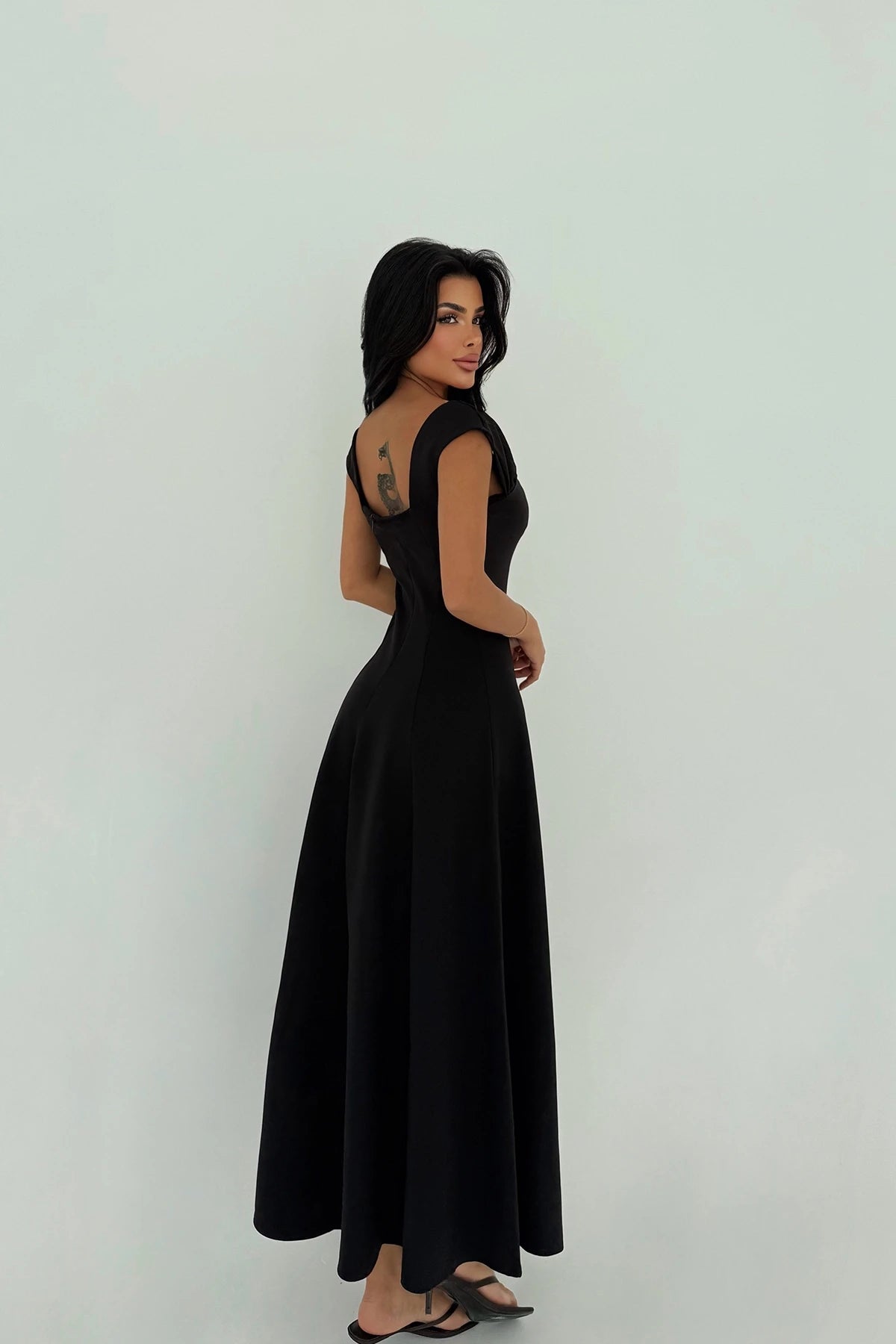 Black Strap Long Dress