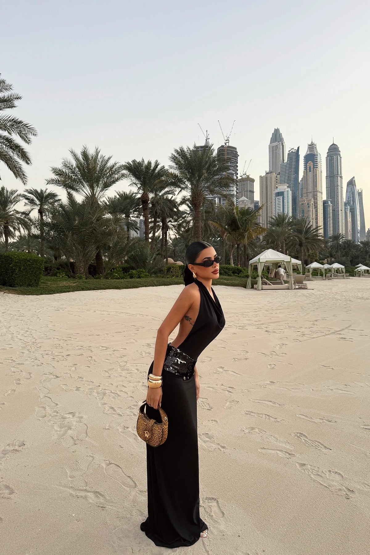 Black Long Backless Dress