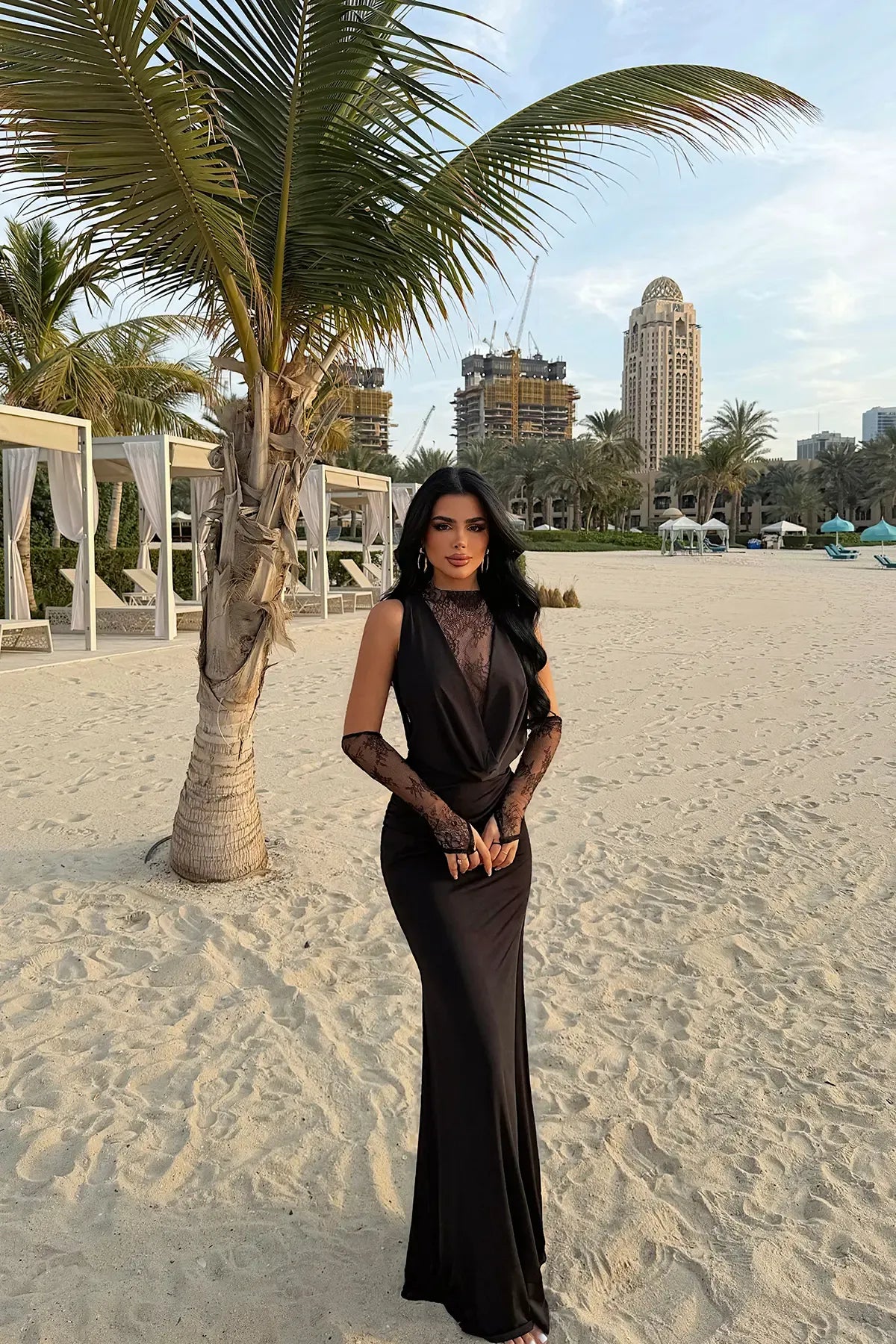 Black Lace Detail Dress